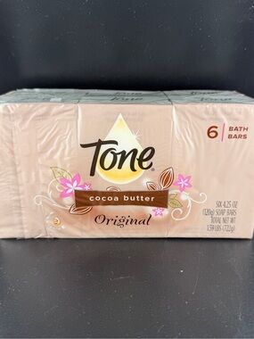 Tone Bar Soap Original w/Cocoa Butter  (6-Pack, 4.25 oz Each Bar) New/Sealed